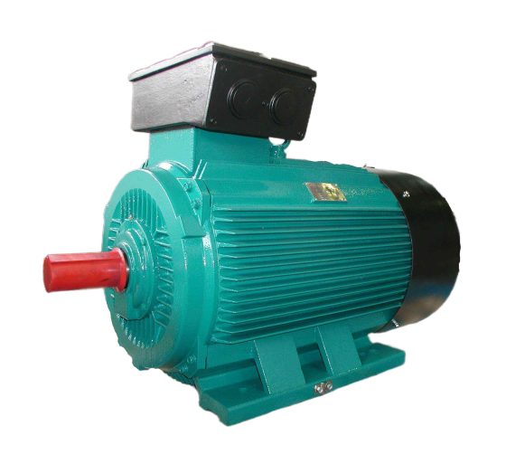 New IE2 AC induction motor with B3 foot mounting, IP55 rating, and red shaft – available for sale at GEF Technologies
