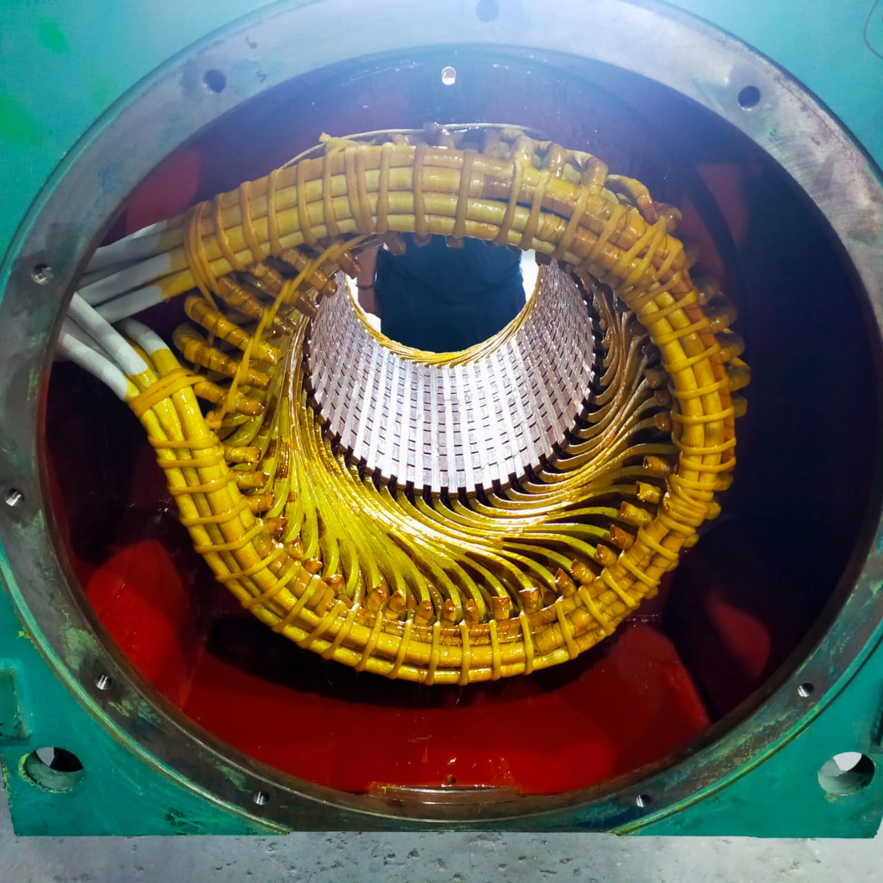 Rewind of a chiller motor with soft coils