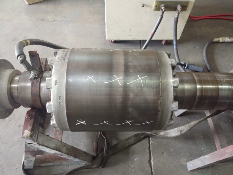 Faulty rotor under test